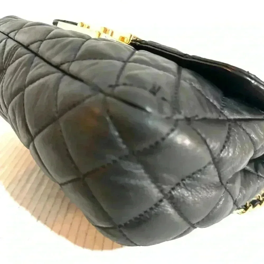 Michael Kors black quilted leather crossbody handbag